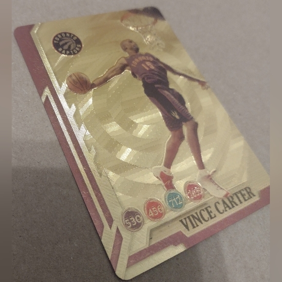 VINCE CARTER 24K GOLD COATED VINTAGE RAPTORS ALL-STARS BASKETBALL CARD WITH COA! - Picture 2 of 16